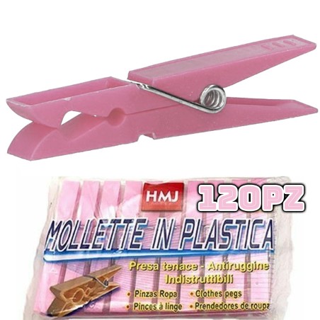 Set 120 Pezzi Mollette Pinze Bucato Panni Plastica ExtraForte Gialle hmj