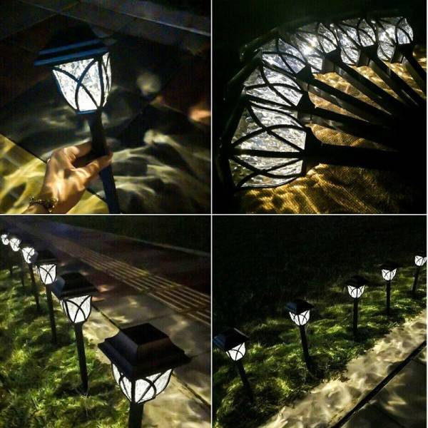 Babz 10 x CAMBIA COLORE ACCIAIO solare led luci da giardino ricaricabile LAMPADINE