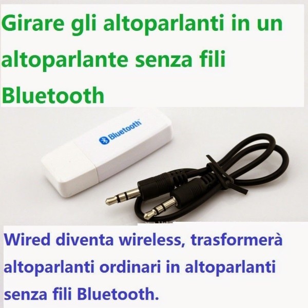 USB Wireless Bluetooth Audio Music Receiver stereo per iPhone Samsung Tab PC