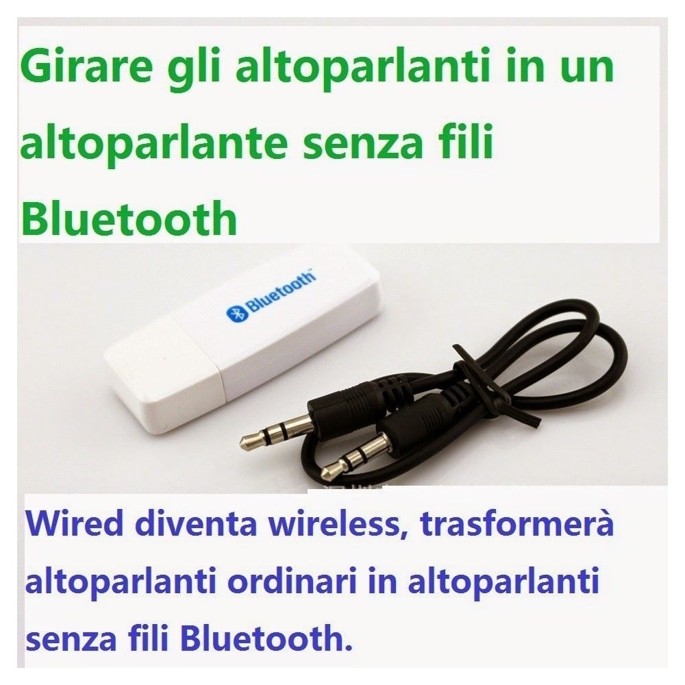 USB Wireless Bluetooth Audio Music Receiver stereo per iPhone Samsung Tab PC