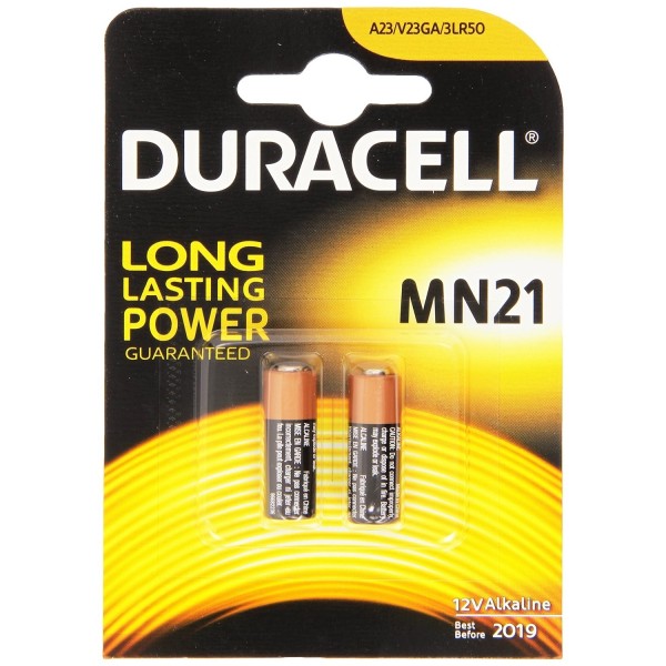 2x Batterie A23 MN21 Duracell alcalina 12V - 23A V23GA LR50 - MHD_2019