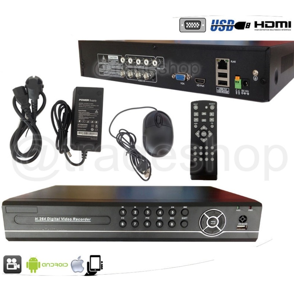 DVR AHD NVR HDMI 4 CANALI VIDEOSORVEGLIANZA REGISTRA AUDIO LAN 3G REMOTO A9204N