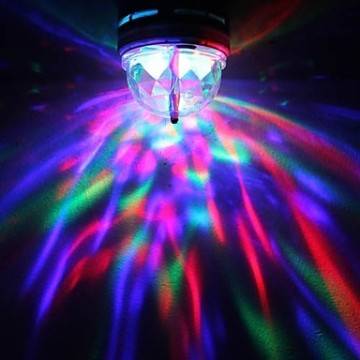 MINI PROIETTORE Lampada RGB Rotante Led E27 PER EFFETTO DISCO DJ EFFETTO LUCI