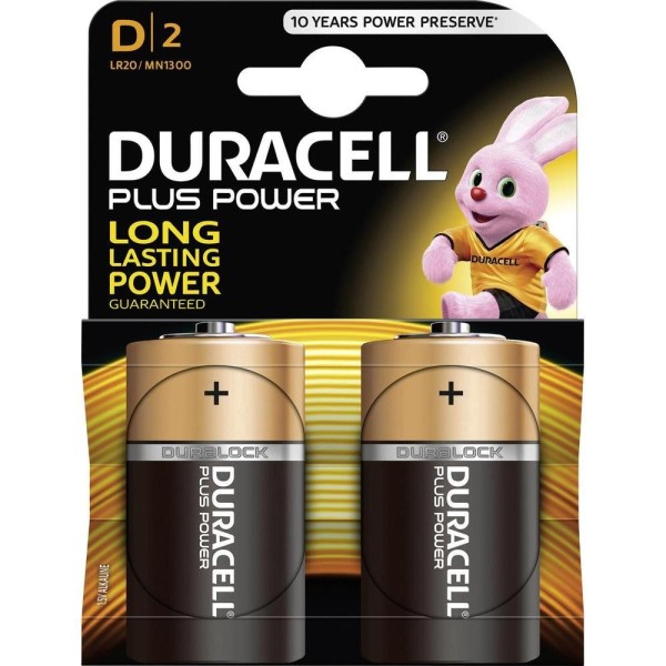 Duracell MN1300 più potenza D Batterie a dimensioni - Confezione da 2