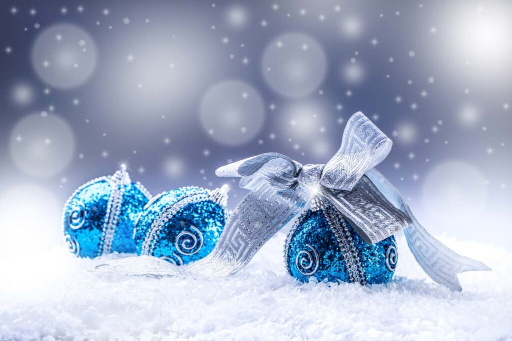 decorazioni blu per albero di Natale
